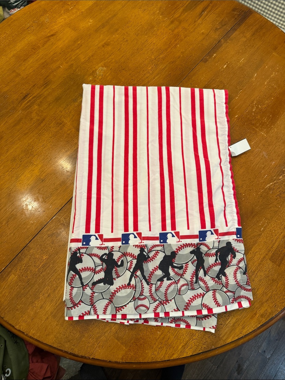 MLB Red & White Baseball Stripe Sheet